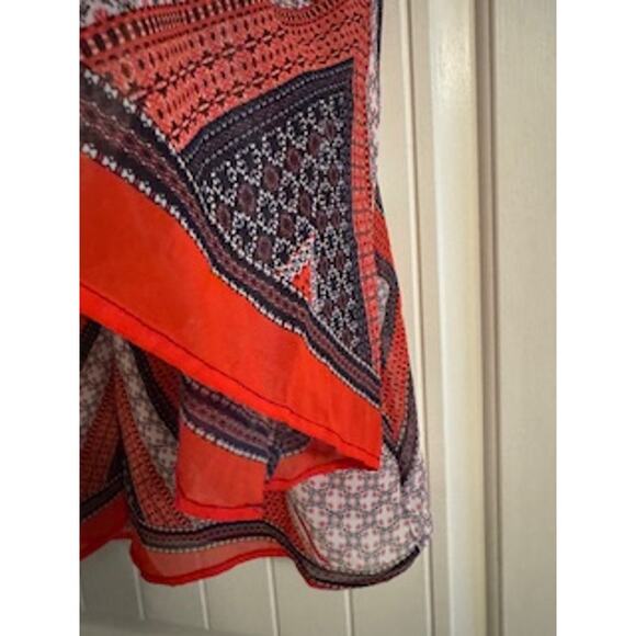 Fig & Flower Multicolor V Neck Sheer Bell Sleeve Blouse XL - Picture 9 of 9